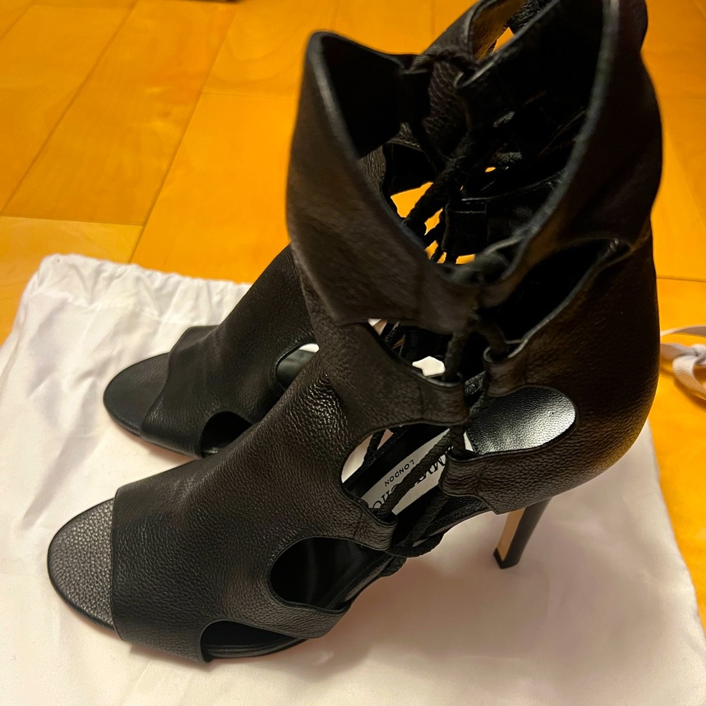 Jimmy Choo Black Leather Heels
